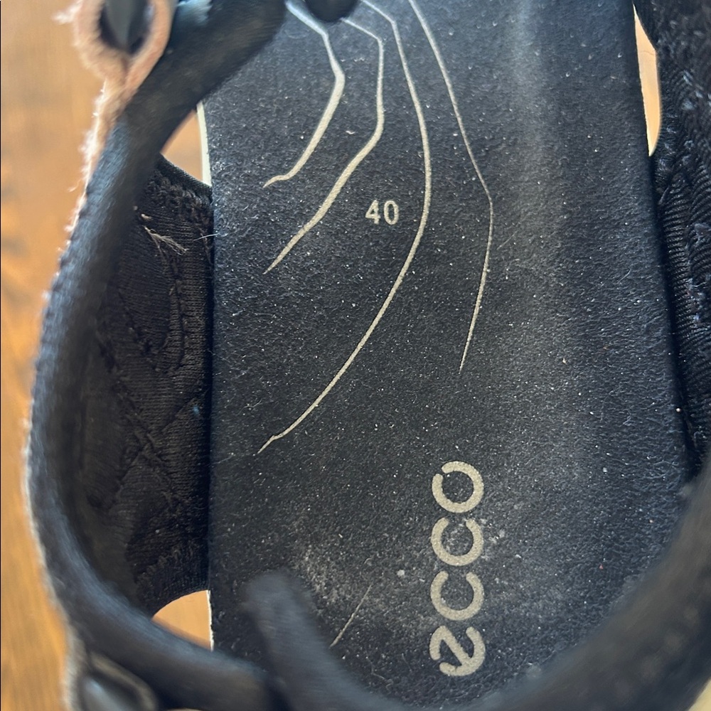 Ecco Women's Sandals Size 40 Black Beige Pink Orthopedic Comfort Shoes 9.5 - Picture 8 of 8